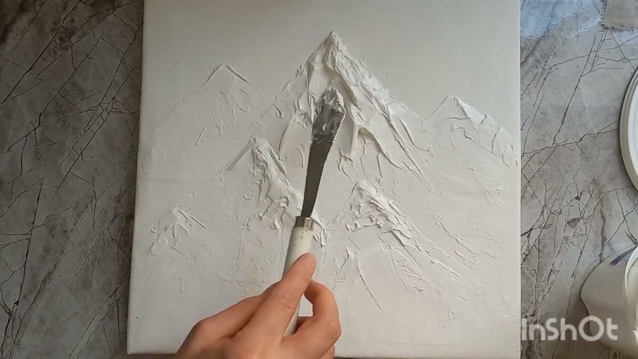 How to do a mountain texture  | کوه برجسته با تکسچر|  #texture #art #painting