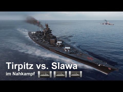 Tirpitz vs. Slawa (Slava) World Of Warships WOWS Replay Deutsch