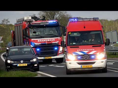 P1, Brandweer Leeuwarden & Gytsjerk naar een middel verkeersongeval Sintrale As - N356 Noardburgum