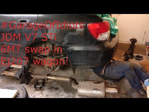 #GarageOfIdiots does a JDM v7 6mt swap on an EJ207 swapped WRX wagon