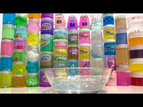 Mixing Store Bought Slime Into Clear Slime - Most Satisfying Videos 4