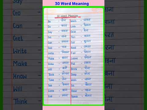 English Word Meaning | Basic Word Meaning English to Hindi | Important Word Meaning | Vocabulary