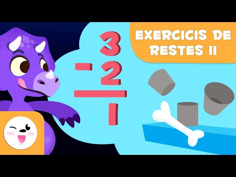 Exercicis de Restes - Aprèn a restar amb Dinosaures - Matemàtiques per a nens en català