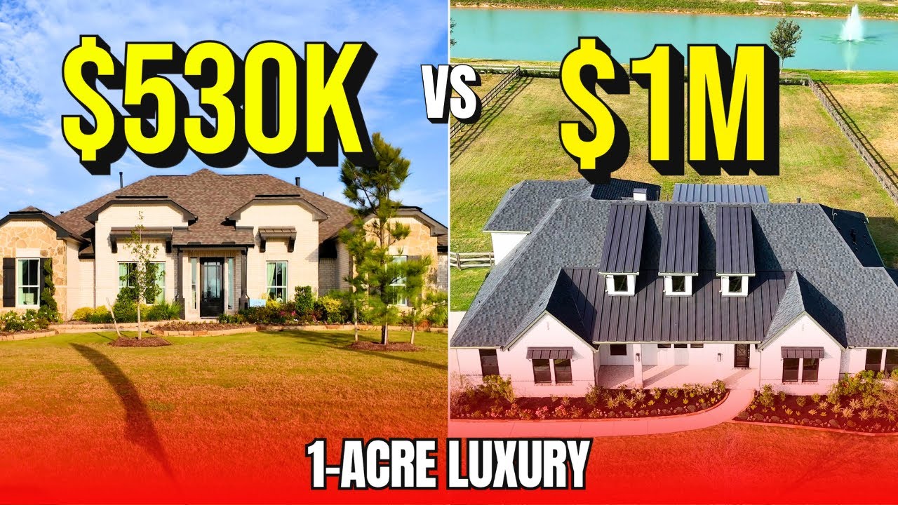 $530K vs $1 MILLION Waller Texas Home Tour | 1-Acre Luxury in Lakeview