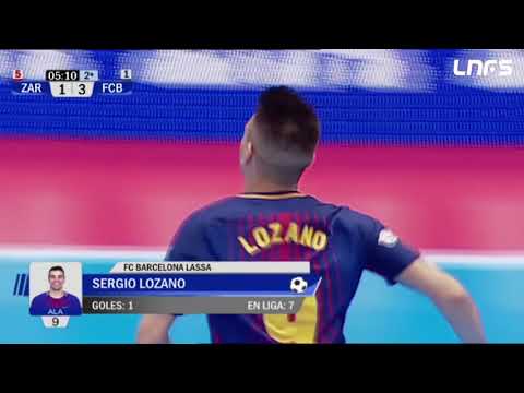Gol Lozano (1-3) Ríos Renovables Zaragoza - FC Barcelona Lassa. Partido 1 Cuartos Final. Play Off