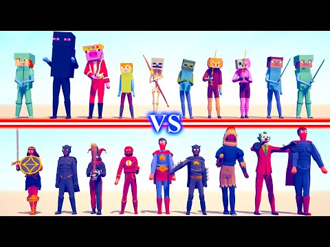 MINECRAFT Team vs DC COMICS Team - Totally Accurate Battle Simulator TABS