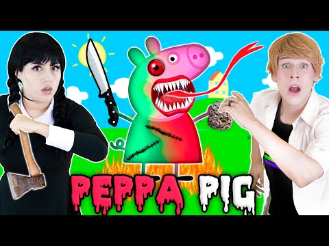 MERLINA ADDAMS Y ADRIEN ESCAPAN DE PIGGY 🐷MOMENTOS DIVERTIDOS 😱 | ROBLOX 🕹️