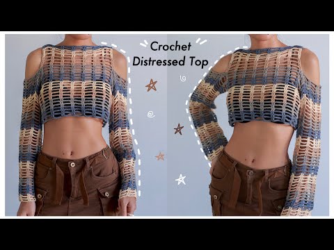 DIY Crochet Tutorial: Distressed Cold Shoulder Top
