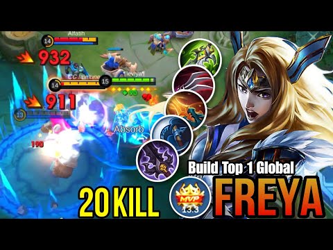 20 Kills!! Offlane Monster Freya Insane Attack Speed Build!! Build Top 1 Global Freya - MLBB