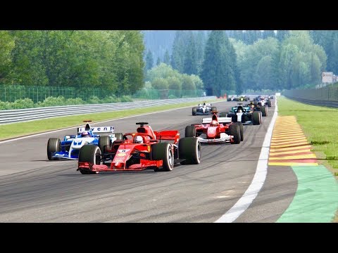All F1 2018 Cars vs All F1 2004 Cars - Spa