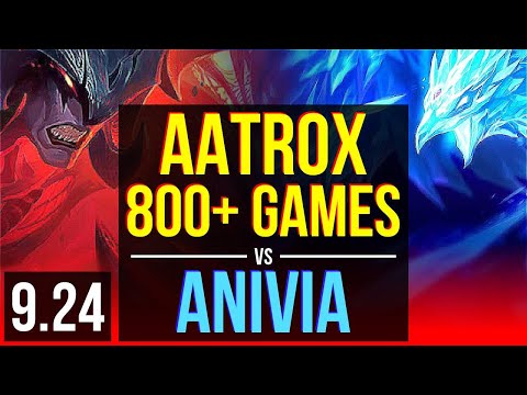 AATROX vs ANIVIA (TOP) | 3 early solo kills, 800+ games, KDA 7/0/2, Godlike | NA Diamond | v9.24