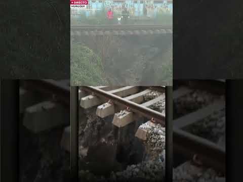 Lluvias provocan enorme socavón en línea férrea: servicios de trenes están suspendidos | 24 Horas