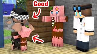 Baby Zombie Pigman Girl Touching Story - Minecraft Animation