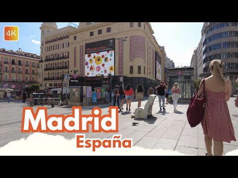 MADRID Walking tour【4K】Calles centro de Madrid España ☀ Calle Fuencarral, Gran Vía, Puerta del Sol