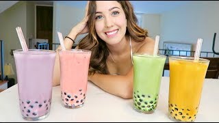 HOW TO MAKE BUBBLE TEA! Boba Milk Tea DIY | MEESH LA