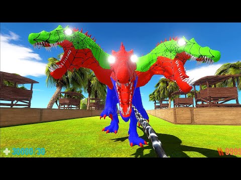 DEATH RUN JUNGLE vs HYDRA SPIDERMAN SPINOSAURUS - Animal Revolt Battle Simulator