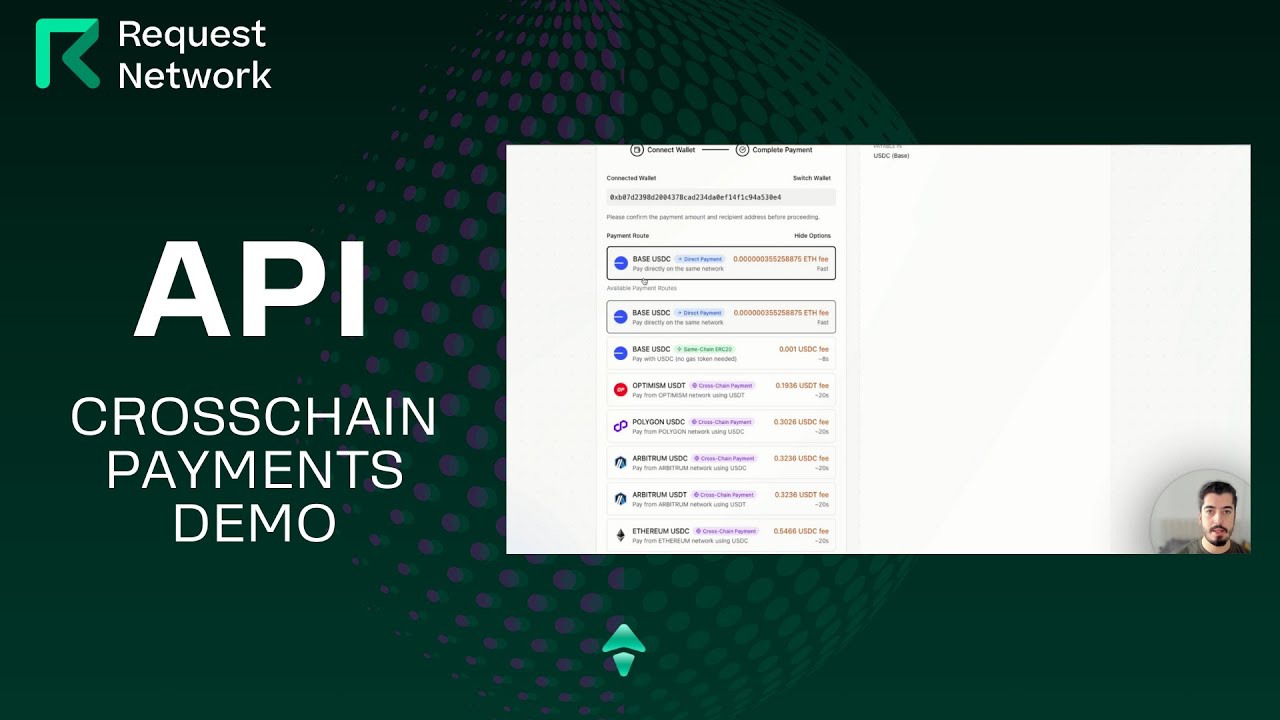 Request Network API - Crosschain Payments Demo