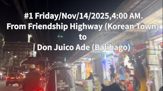 #1 Night Drive in Angeles City 🇵🇭 Friendship → Balibago | Street Scenes & Night Life