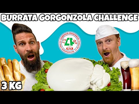 3 KG OF BURRATA WITH GORGONZOLA CHEESE Challenge - MAN VS FOOD