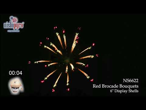 NS6622 - 6" Red Brocade Bouquets