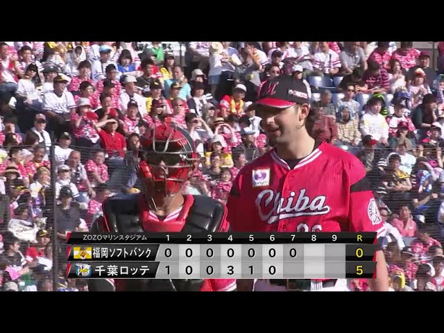 【7回表】マリーンズ・ボルシンガーが7回無失点の好投で自身3連勝へ!! 2018/5/19 M-H