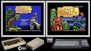 C64 vs CPC : SPACE HARRIER (Side by side comparison)