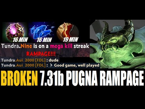 🔥NEW PUGNA SHARD TOO STRONG RAMPAGE 7.31b - 3 MAN SUCK🔥