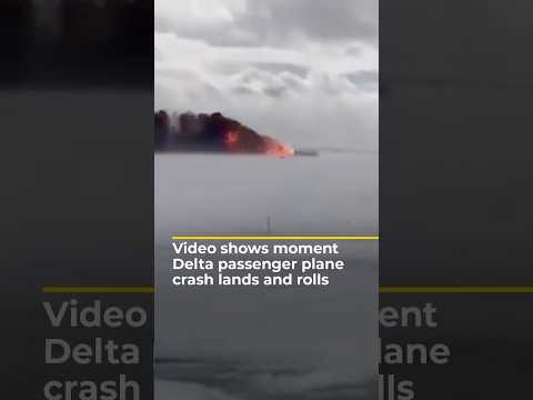 Video shows moment Delta passenger plane crash lands and rolls | AJ #shorts
