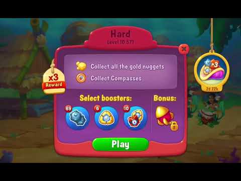 Fishdom Hard Level 10571 (with Double Lightning Boosters) @choraelmin