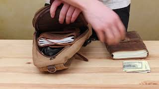 Практична чоловіча сумка через плече Vintage 20389 коричнева