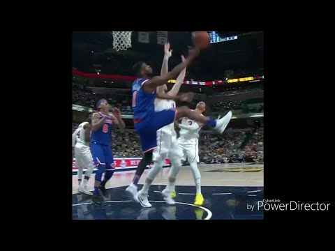 (NBA) Emmanuel Mudiay Makes Wild Lay Up / Knicks vs Pacers