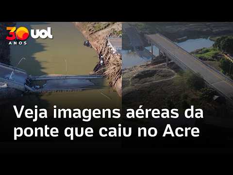Ponte Frei Paolino Baldassari, no Acre: imagens aéreas mostram como a estrutura ficou após a queda