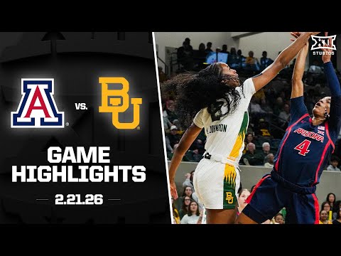 Arizona vs. #15 Baylor Game Highlights | 2025-26 Big 12 Women's Basketball