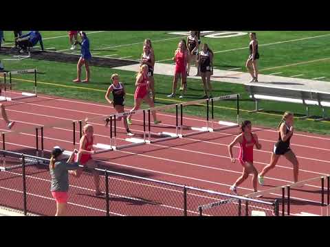 JVG 100m Hurdles vs Huntington Beach 4-18-18 - Los Alamitos Girls