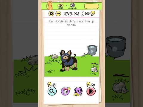 Brain test : level 198 - our dog is so dirty. clean him up