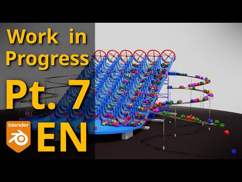 Work in Progress (part 7 | EN) - Marble Run Animation - Screw / Spiral Conveyor