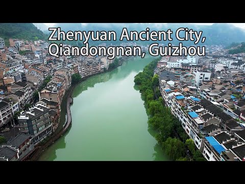China Aérea: Cidade Antiga de Zhenyuan, Qiandongnan, GuizhouGuizhou Cidade de Qiandongnan