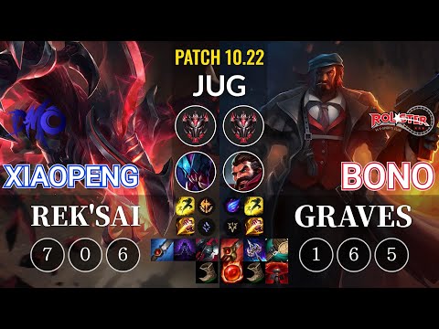 DMO Xiaopeng Rek'Sai vs KT Bono Graves Jungle - KR Patch 10.22