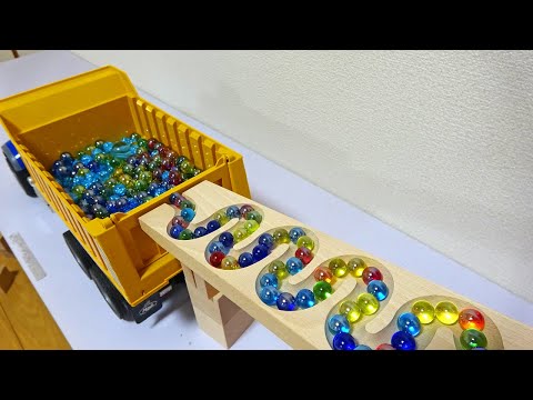 Marble Run ☆ HABA Wave Slope Super Long Course & Dump Truck