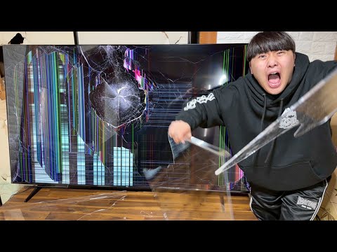 友達が買った絶対に割れないTVをハンマーで粉々にしてみた【ドッキリ】
