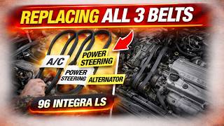 I Replaced ALL 3 Belts on My 1996 Acura Integra (A/C, Power Steering & Alternator) 🔧