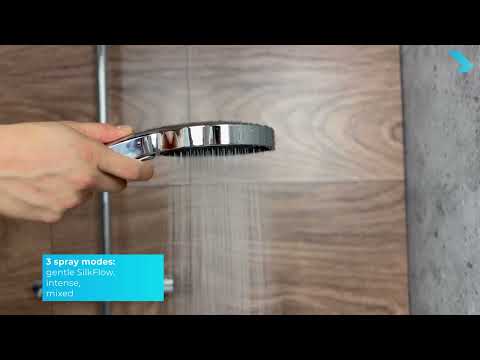 kielle Oudee - Zuhanyfej 103, 3 féle vízsugár, króm/fekete 20402000