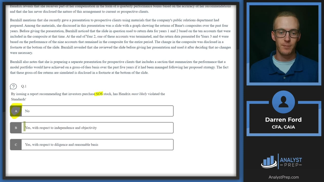 Mock Exam 1 – Session 1 – Case 5 | CFA® Level II Exam Preparation |  AnalystPrep