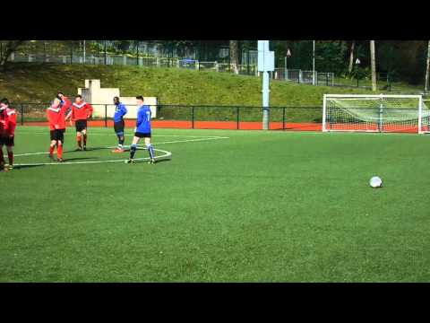 Aquinas FC/Under 16s 2000s/Cian cracker free kick straight in.