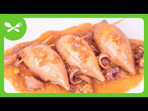 ✅ Cómo hacer CHIPIRONES o CALAMARES RELLENOS ENCEBOLLADOS ▶ Recetas para Navidad