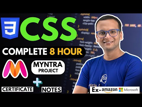 🚀 🔥 CSS Complete Course (2024) for Beginners | Myntra Project | Notes | GitHub | Certification