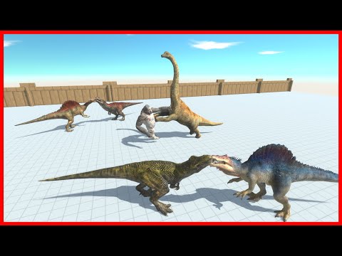 (FIGHTING WITH T-REX & SPINOS) OLD GORO VS BOSSES - ANIMAL REVOLT BATTLE SIMULATOR