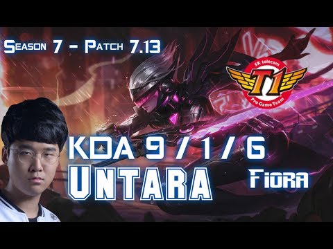 SKT T1 Untara FIORA vs RENEKTON Top - Patch 7.13 KR Ranked