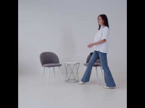 Мягкий стул для кухни Лайт серый белые ножки в Элисте - видео 9