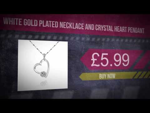 White Gold Plated Necklace and Crystal Heart Pendant